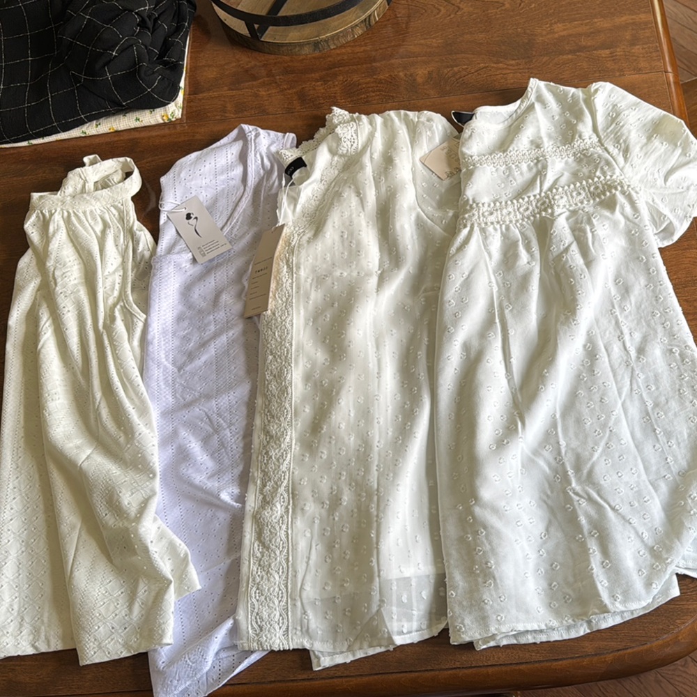 Universal Thread White Blouses with Eyelet Details